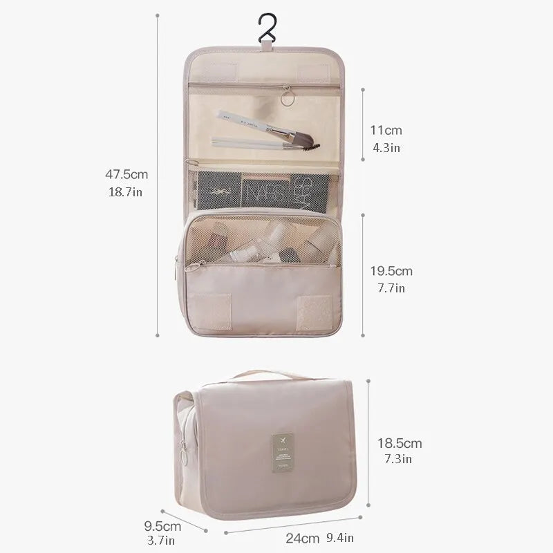 Makeup Bag Travel Cosmetic Bags Toiletries Organizer Waterproof Storage Neceser Bathroom Hook Wash Pouch High Quality Women - Slobuy