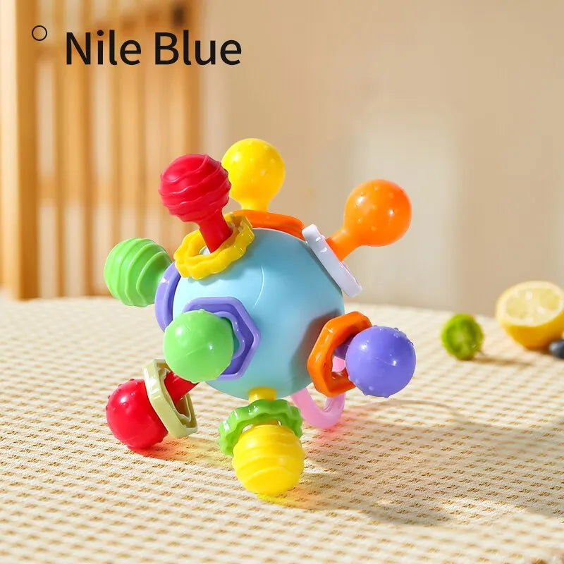 Manhattan Round Ball Soft Silicone Hand Grab Ball Rattle Infantil Chewable Toddler Teeth Soothing Baby Sensory Toy Newborn Gift - Slobuy
