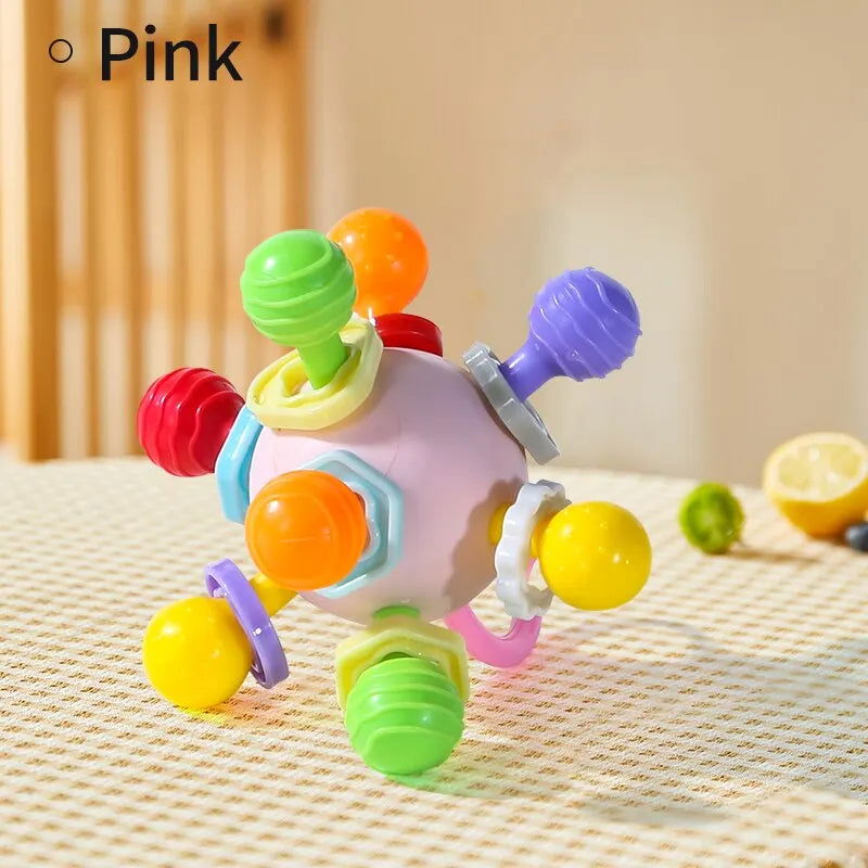 Manhattan Round Ball Soft Silicone Hand Grab Ball Rattle Infantil Chewable Toddler Teeth Soothing Baby Sensory Toy Newborn Gift - Slobuy