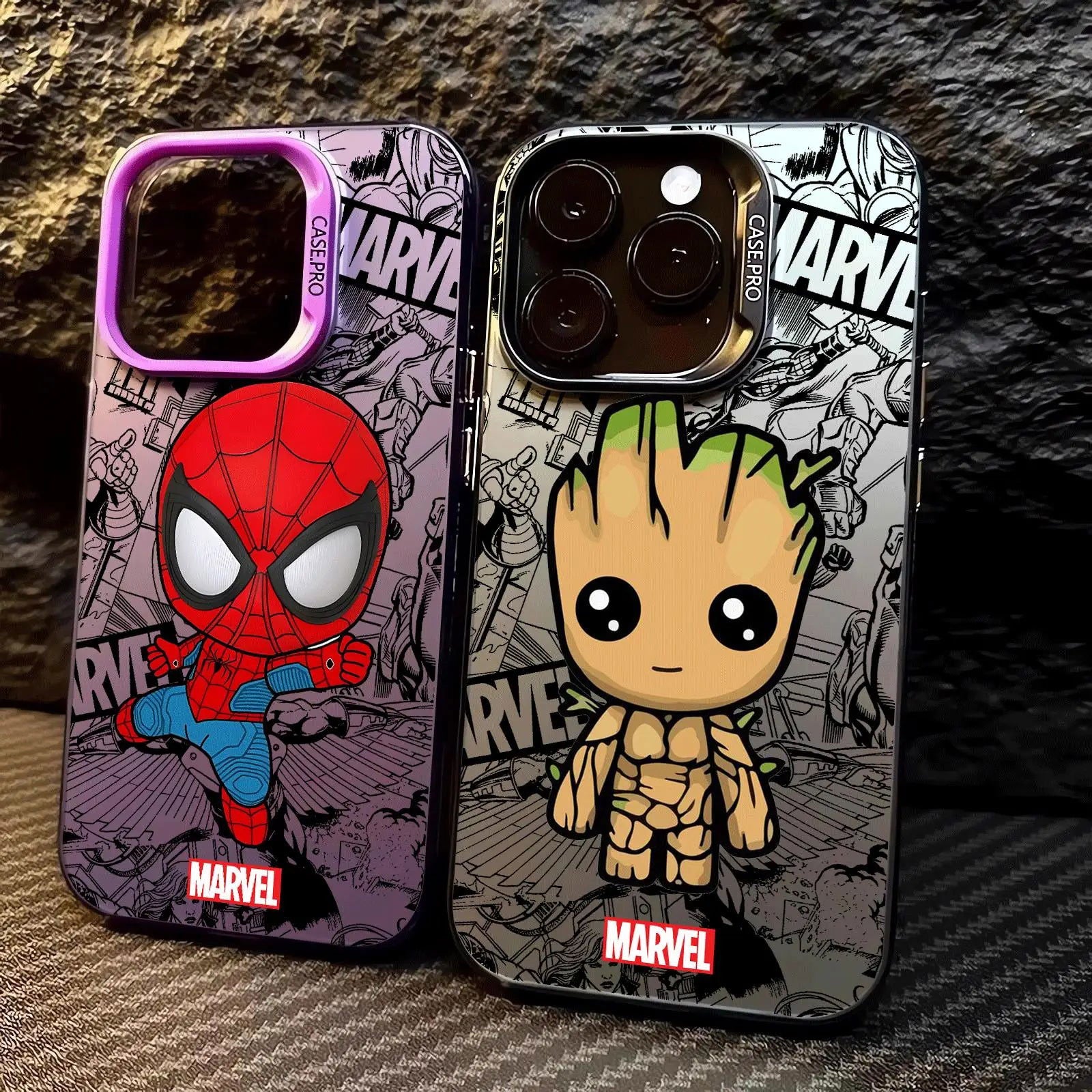 Marvel spiderman Groot Phone Case for iPhone 15 Pro Max 12 Pro X 11 13 14 Plus XS Max XR 14 Fashion TPU Silicone Soft Cover - Slobuy