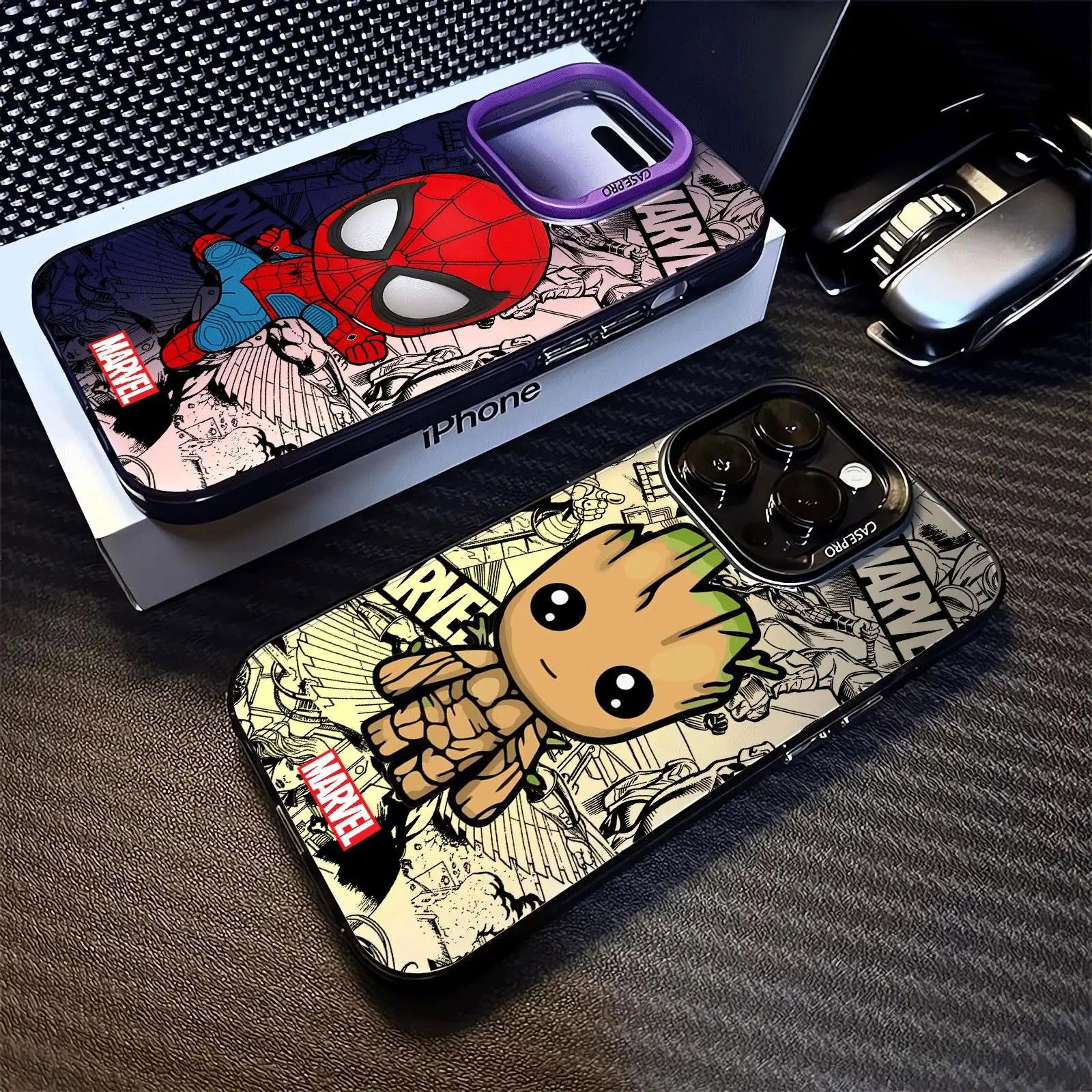 Marvel spiderman Groot Phone Case for iPhone 15 Pro Max 12 Pro X 11 13 14 Plus XS Max XR 14 Fashion TPU Silicone Soft Cover - Slobuy