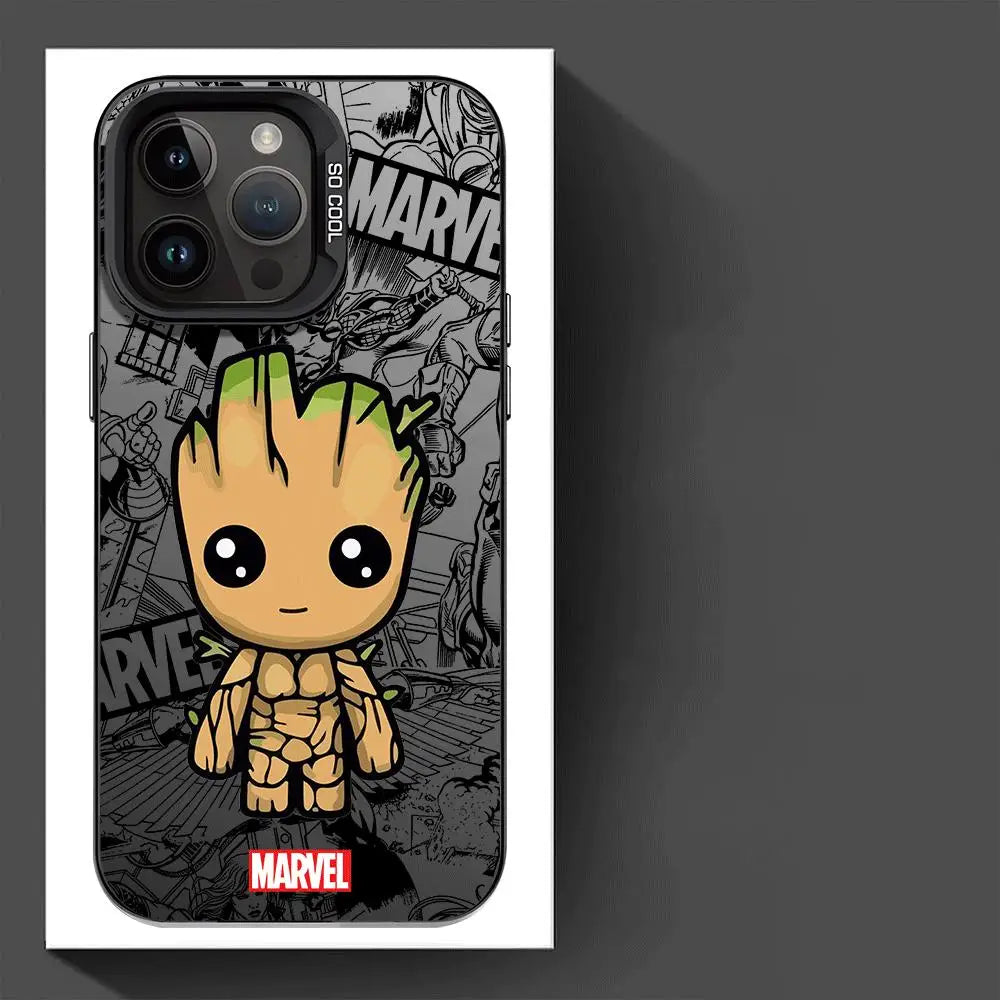 Marvel spiderman Groot Phone Case for iPhone 15 Pro Max 12 Pro X 11 13 14 Plus XS Max XR 14 Fashion TPU Silicone Soft Cover - Slobuy
