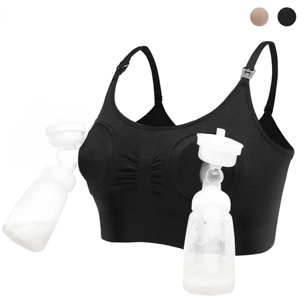 Maternity Bra for Breast Pump Special Nursing Bra Hands Pregnancy Clothes Breastfeeding Pumping Bra Can Wear All Day New - Slobuy