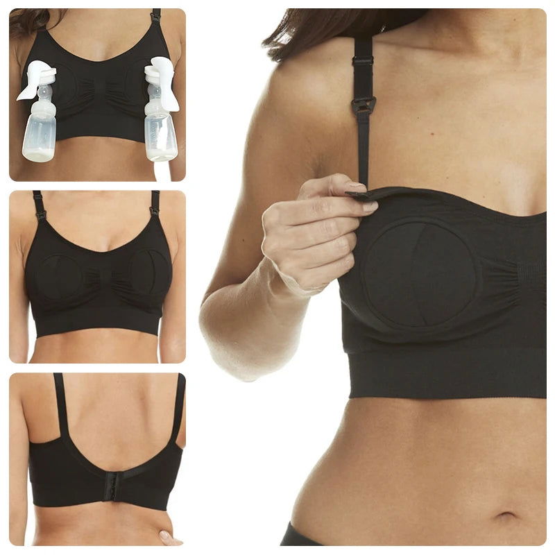 Maternity Bra for Breast Pump Special Nursing Bra Hands Pregnancy Clothes Breastfeeding Pumping Bra Can Wear All Day New - Slobuy