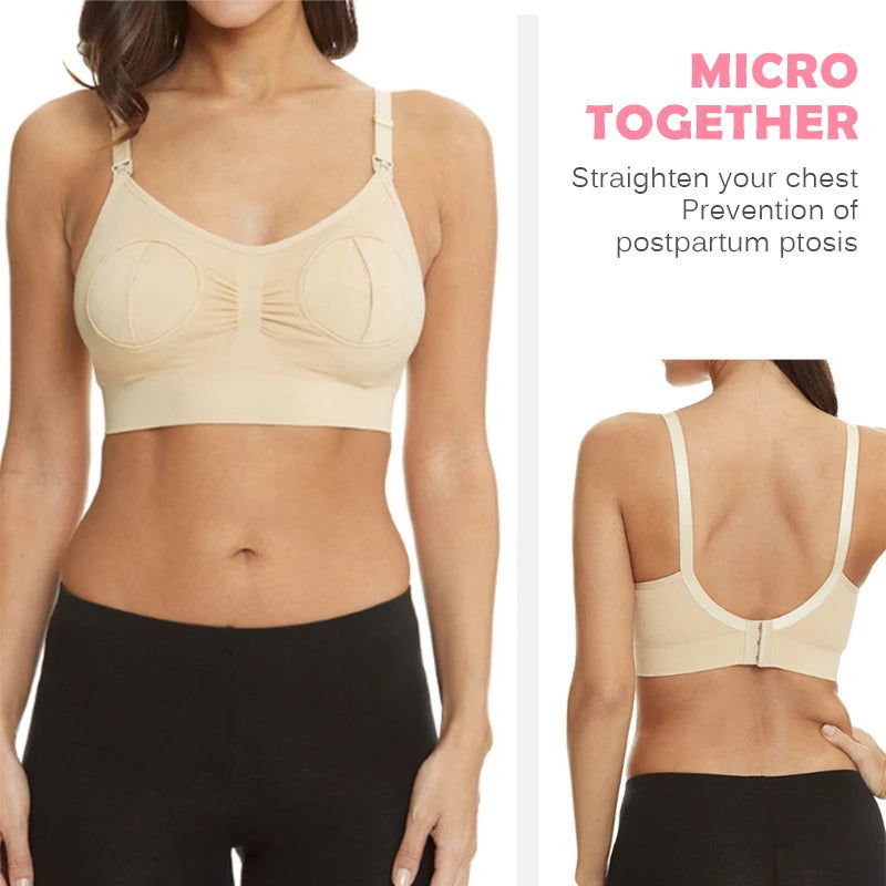 Maternity Bra for Breast Pump Special Nursing Bra Hands Pregnancy Clothes Breastfeeding Pumping Bra Can Wear All Day New - Slobuy
