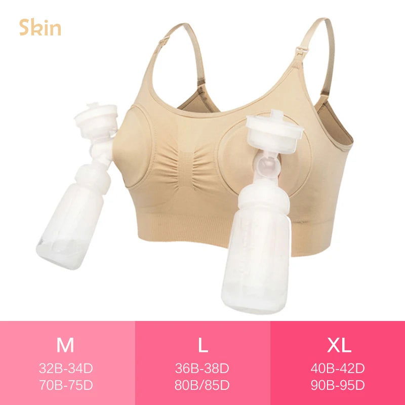 Maternity Bra for Breast Pump Special Nursing Bra Hands Pregnancy Clothes Breastfeeding Pumping Bra Can Wear All Day New - Slobuy