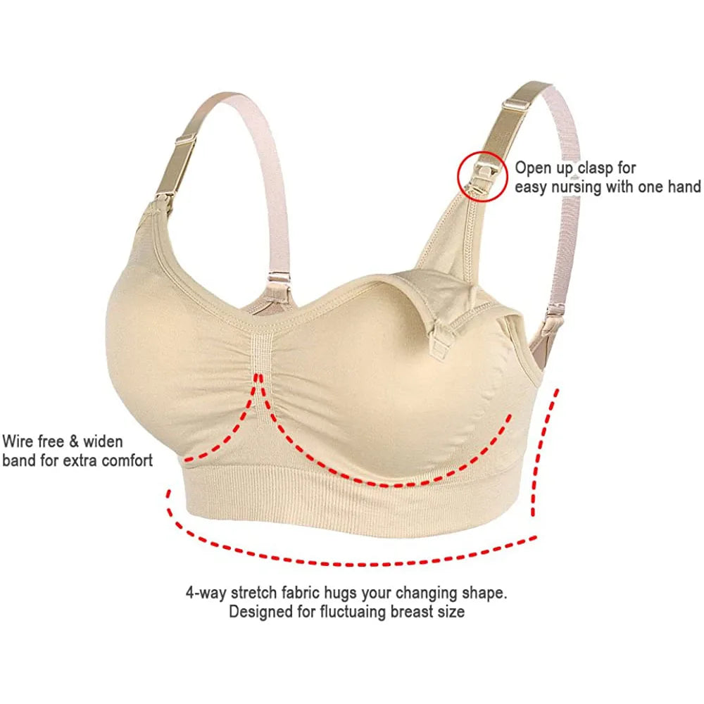 Maternity Bras Wirefree Nursing Bra Pregnancy Clothes Prevent Sagging Breastfeeding Women's Breathable lactancia Bra - Slobuy