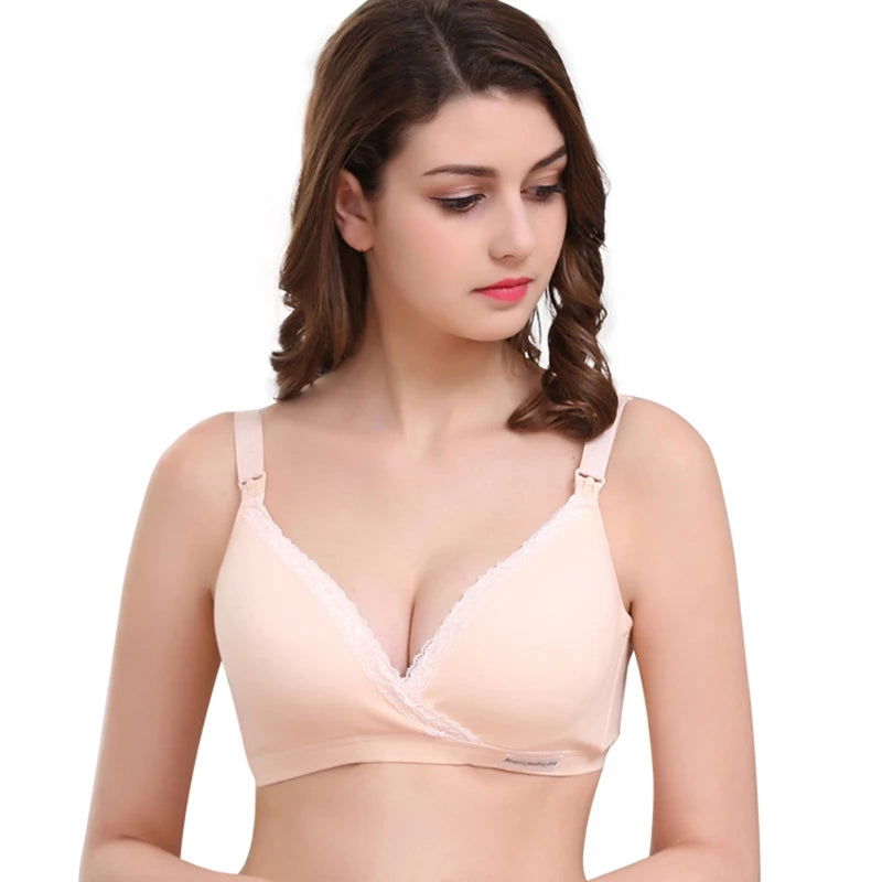 Maternity Clothes Nursing Bra French Secy Lace Pregnant Women Breastfeeding Padded Mothers Underwear Bras Breast Feeding Mother - Slobuy