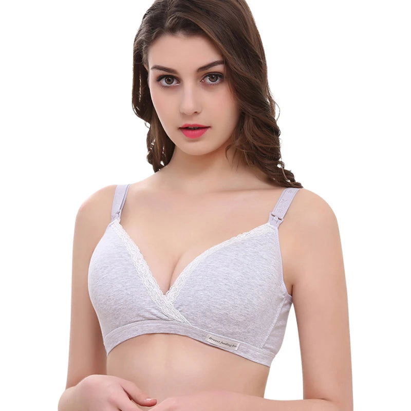 Maternity Clothes Nursing Bra French Secy Lace Pregnant Women Breastfeeding Padded Mothers Underwear Bras Breast Feeding Mother - Slobuy