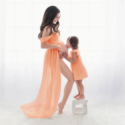 Maternity Clothing Photography Prop Pregnant Women Dress Chiffon Fluffy Large Studio Shooting Auxiliary Modeling Sexy Long Skirt - Slobuy