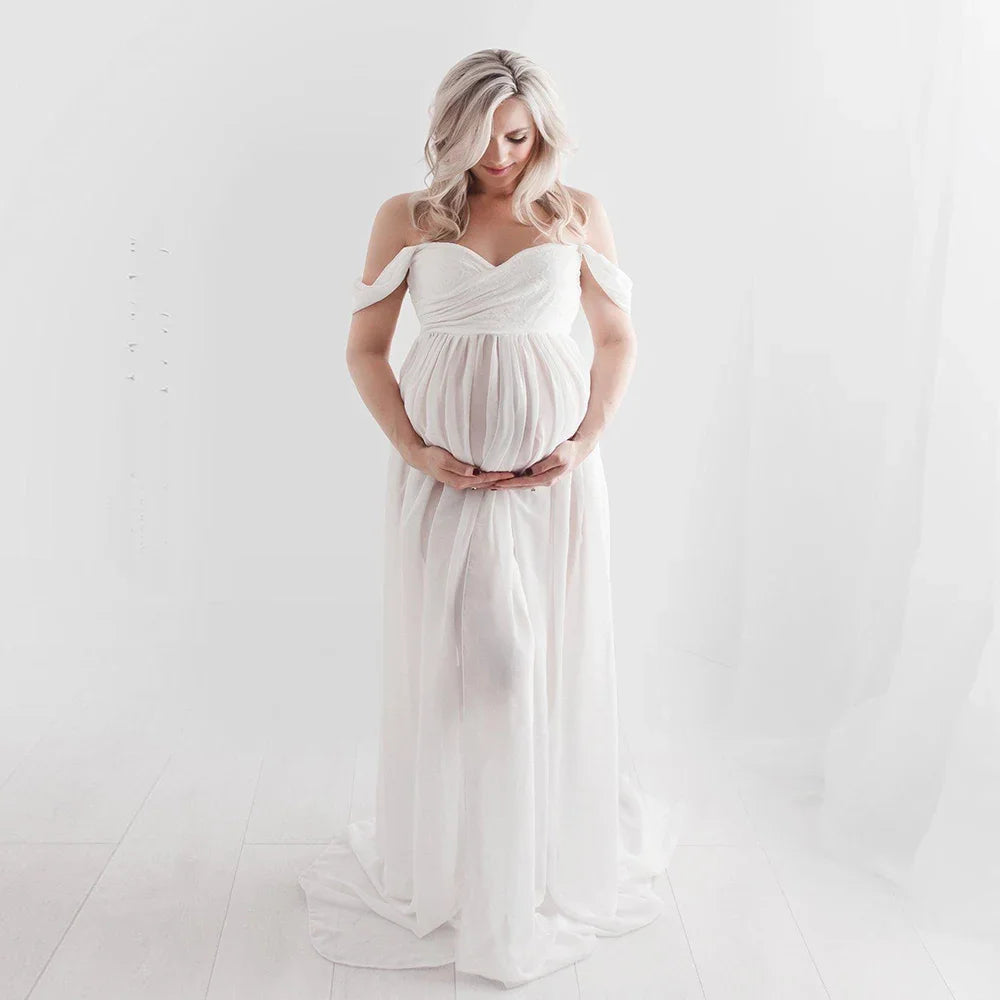 Maternity Clothing Photography Prop Pregnant Women Dress Chiffon Fluffy Large Studio Shooting Auxiliary Modeling Sexy Long Skirt - Slobuy