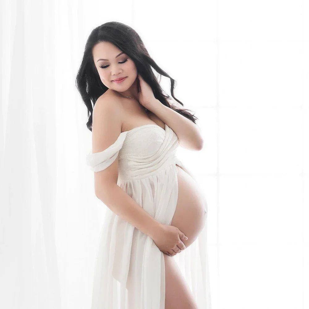 Maternity Clothing Photography Prop Pregnant Women Dress Chiffon Fluffy Large Studio Shooting Auxiliary Modeling Sexy Long Skirt - Slobuy