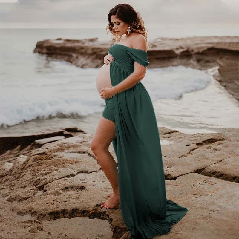 Maternity Clothing Photography Prop Pregnant Women Dress Chiffon Fluffy Large Studio Shooting Auxiliary Modeling Sexy Long Skirt - Slobuy