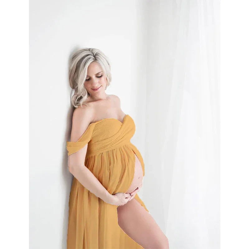 Maternity Clothing Photography Prop Pregnant Women Dress Chiffon Fluffy Large Studio Shooting Auxiliary Modeling Sexy Long Skirt - Slobuy