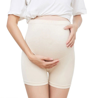 Maternity Panties Solid Soft Breathable Cotton Leggings High Waist Full Belly support Shorts Pregnancy Anti-Abrasive Underwear - Slobuy