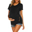 Maternity Tops Women's Comfy Short Sleeve Nursing Tunic Top for Breastfeeding T-Shirt Pregnant Pregnancy Womens Clothing Mom Tee - Slobuy