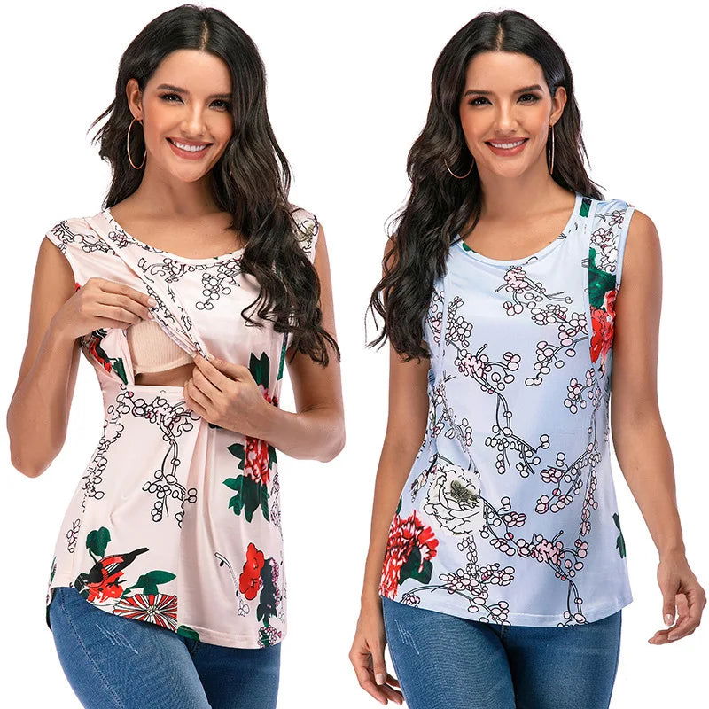 Maternity Tops Women's Comfy Short Sleeve Nursing Tunic Top for Breastfeeding T-Shirt Pregnant Pregnancy Womens Clothing Mom Tee - Slobuy