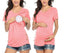 Maternity Tops Women's Comfy Short Sleeve Nursing Tunic Top for Breastfeeding T-Shirt Pregnant Pregnancy Womens Clothing Mom Tee - Slobuy