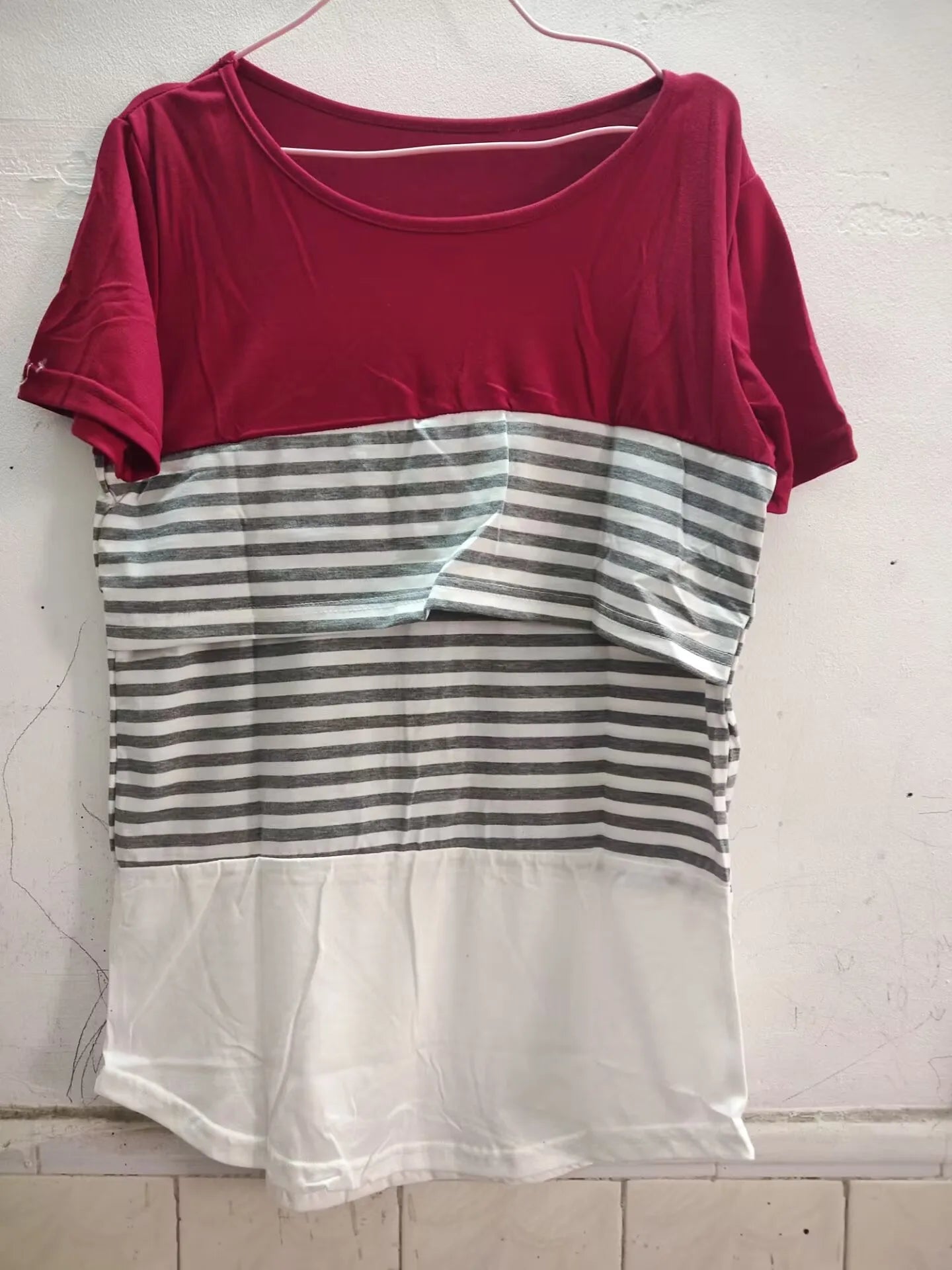 Maternity Tops Women's Comfy Short Sleeve Nursing Tunic Top for Breastfeeding T-Shirt Pregnant Pregnancy Womens Clothing Mom Tee - Slobuy