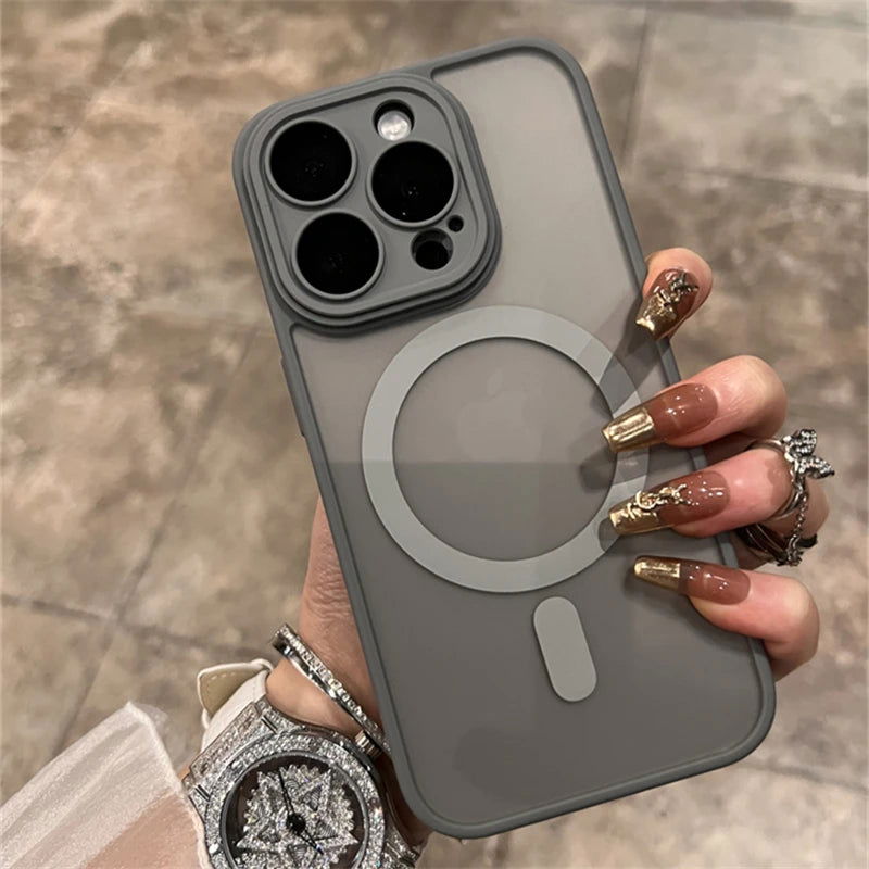 Matte For Magsafe Wireless Charging Magnetic Case For iPhone 14 13 12 11 15 Pro Max Case Silicone Protection Cover Accessories - Slobuy