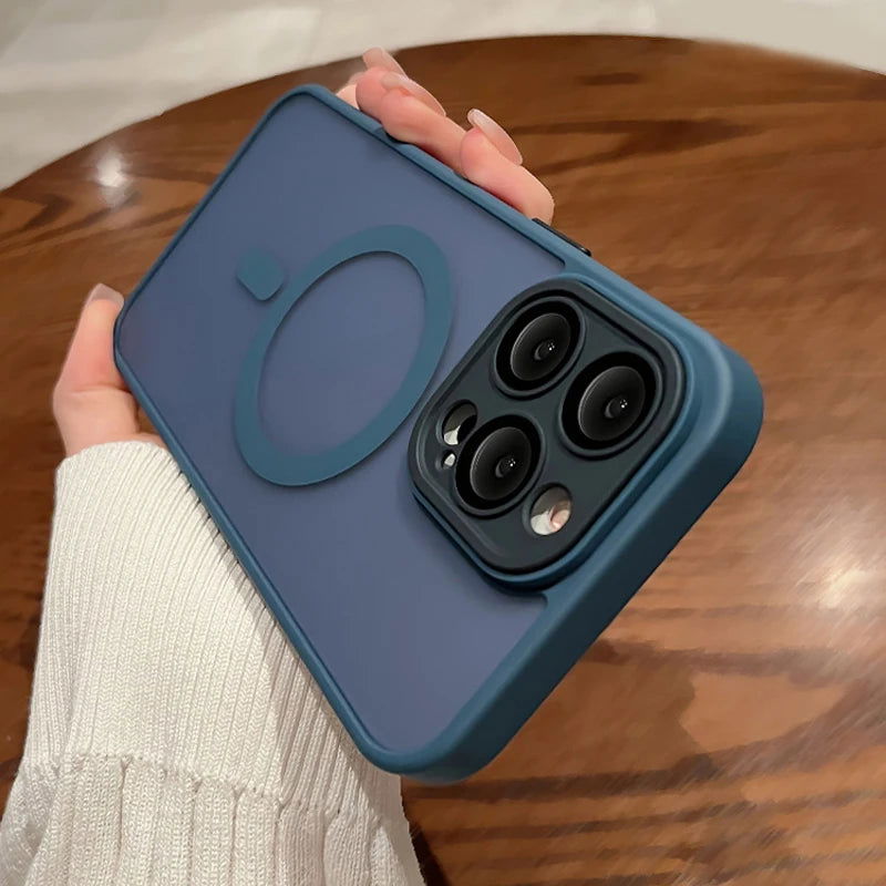 Matte For Magsafe Wireless Charging Magnetic Case For iPhone 14 13 12 11 15 Pro Max Case Silicone Protection Cover Accessories - Slobuy