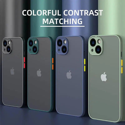 Matte Phone Case for IPhone 13 12 11 14 Pro Max Mini Luxury Soft Silicone Shockproof Case for IPhone X XS Max XR 15 7 8 Plus SE - Slobuy