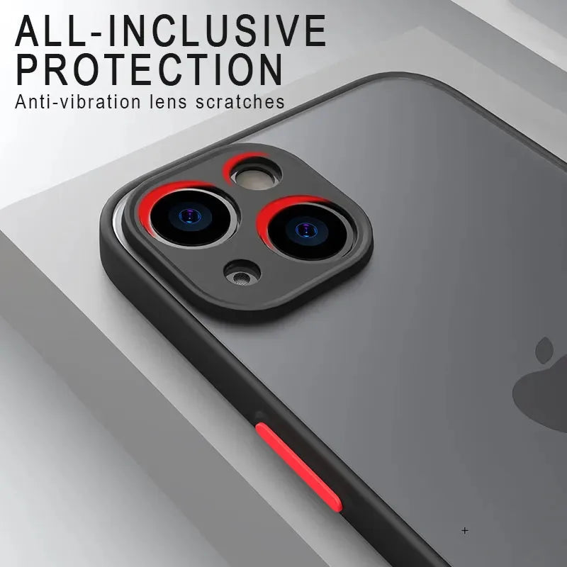 Matte Phone Case for IPhone 13 12 11 14 Pro Max Mini Luxury Soft Silicone Shockproof Case for IPhone X XS Max XR 15 7 8 Plus SE - Slobuy