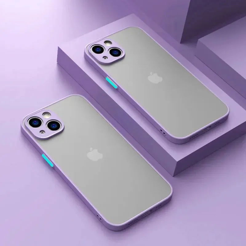Matte Phone Case for IPhone 13 12 11 14 Pro Max Mini Luxury Soft Silicone Shockproof Case for IPhone X XS Max XR 15 7 8 Plus SE - Slobuy