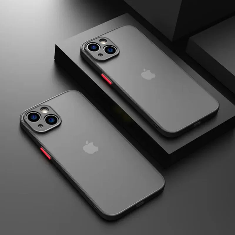 Matte Phone Case for IPhone 13 12 11 14 Pro Max Mini Luxury Soft Silicone Shockproof Case for IPhone X XS Max XR 15 7 8 Plus SE - Slobuy