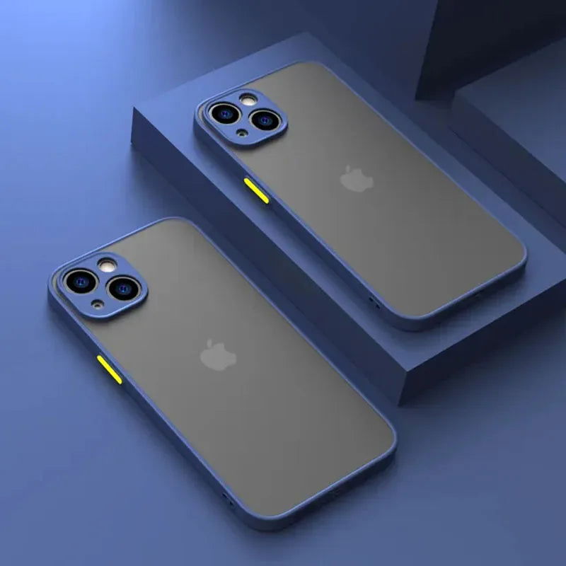 Matte Phone Case for IPhone 13 12 11 14 Pro Max Mini Luxury Soft Silicone Shockproof Case for IPhone X XS Max XR 15 7 8 Plus SE - Slobuy