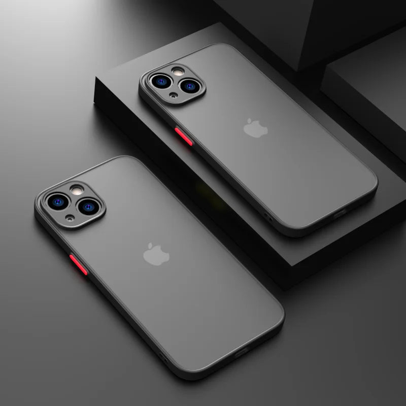 Matte Phone Case for IPhone 13 12 11 14 Pro Max Mini Luxury Soft Silicone Shockproof Case for IPhone X XS Max XR 15 7 8 Plus SE - Slobuy