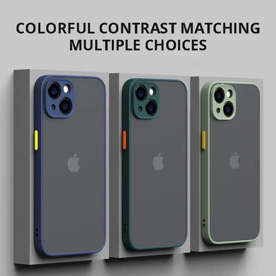 Matte Phone Case for iPhone 14 13 12 15 Pro Max Mini Luxury Soft Silicone Shockproof Case for IPhone X XS Max XR 6 7 8 Plus SE - Slobuy