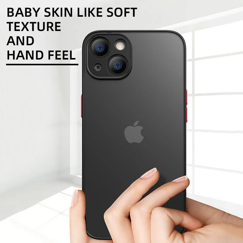 Matte Phone Case for iPhone 14 13 12 15 Pro Max Mini Luxury Soft Silicone Shockproof Case for IPhone X XS Max XR 6 7 8 Plus SE - Slobuy