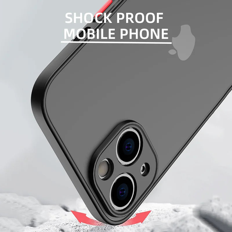 Matte Phone Case for iPhone 14 13 12 15 Pro Max Mini Luxury Soft Silicone Shockproof Case for IPhone X XS Max XR 6 7 8 Plus SE - Slobuy