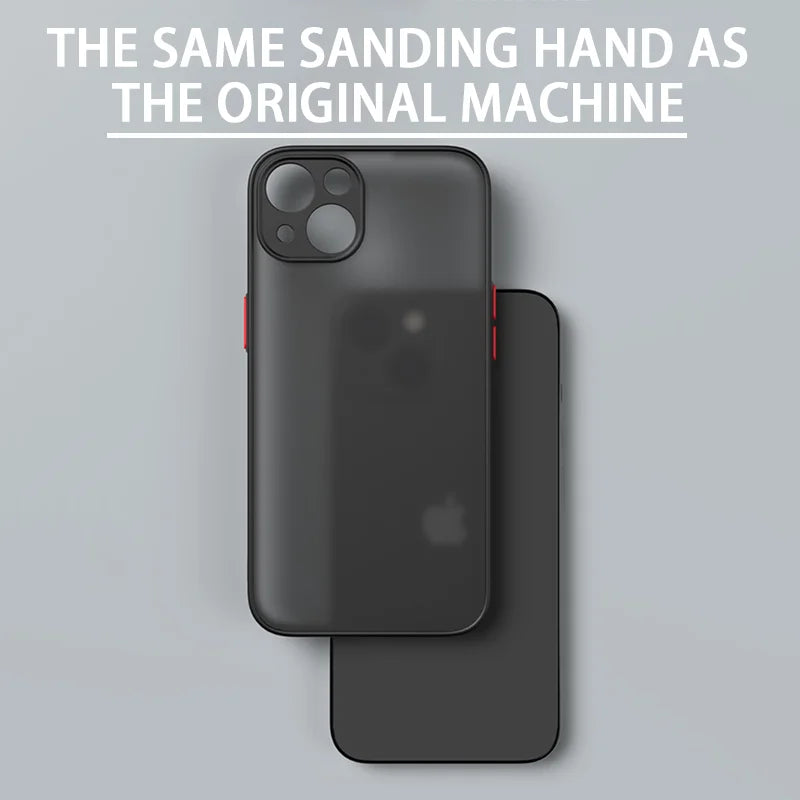 Matte Phone Case for iPhone 14 13 12 15 Pro Max Mini Luxury Soft Silicone Shockproof Case for IPhone X XS Max XR 6 7 8 Plus SE - Slobuy
