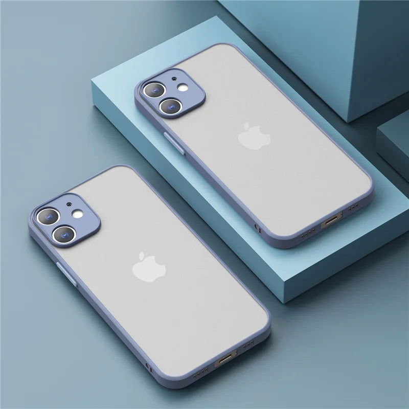 Matte Phone Case for iPhone 14 13 12 15 Pro Max Mini Luxury Soft Silicone Shockproof Case for IPhone X XS Max XR 6 7 8 Plus SE - Slobuy
