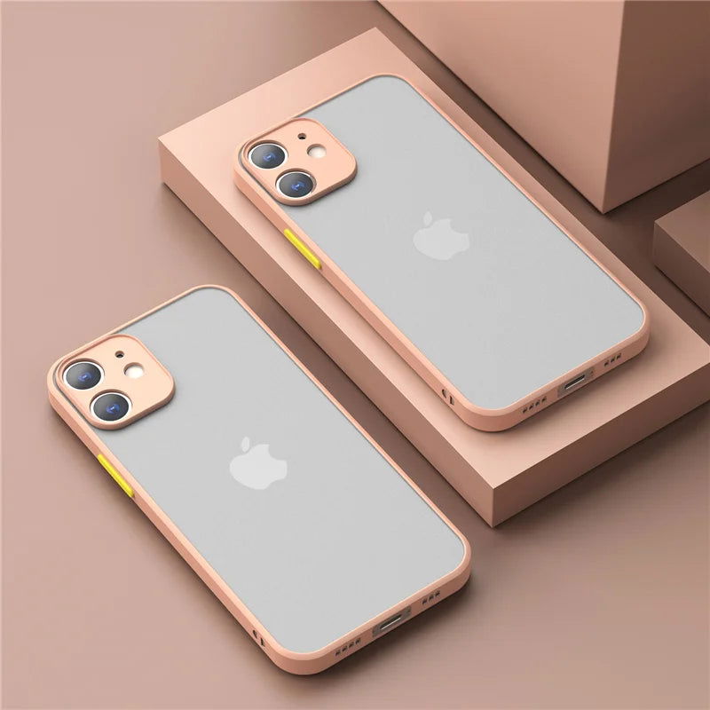 Matte Phone Case for iPhone 14 13 12 15 Pro Max Mini Luxury Soft Silicone Shockproof Case for IPhone X XS Max XR 6 7 8 Plus SE - Slobuy