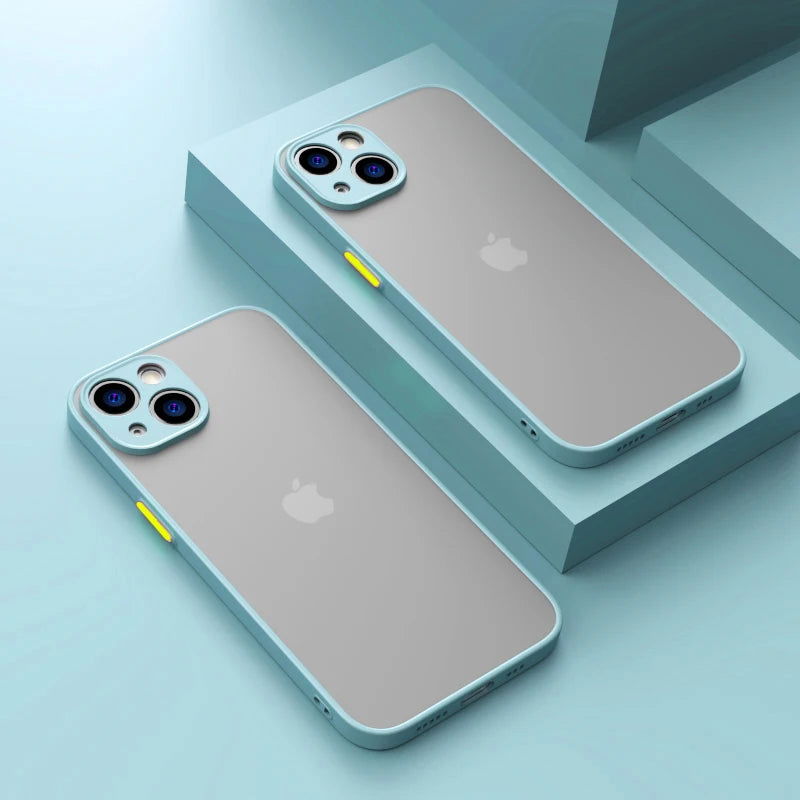 Matte Phone Case for iPhone 14 13 12 15 Pro Max Mini Luxury Soft Silicone Shockproof Case for IPhone X XS Max XR 6 7 8 Plus SE - Slobuy
