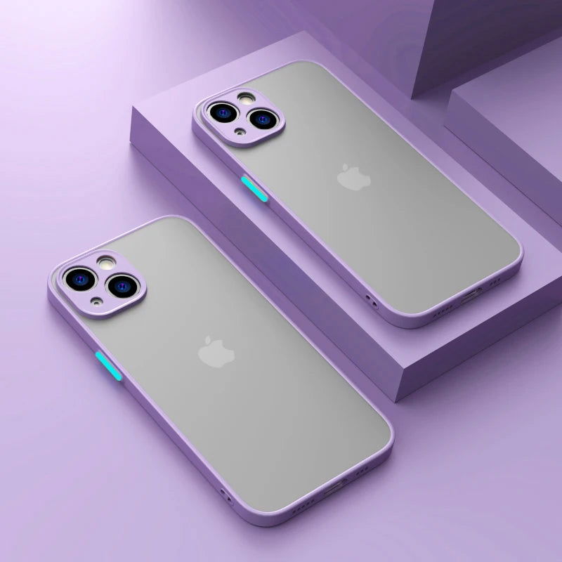 Matte Phone Case for iPhone 14 13 12 15 Pro Max Mini Luxury Soft Silicone Shockproof Case for IPhone X XS Max XR 6 7 8 Plus SE - Slobuy