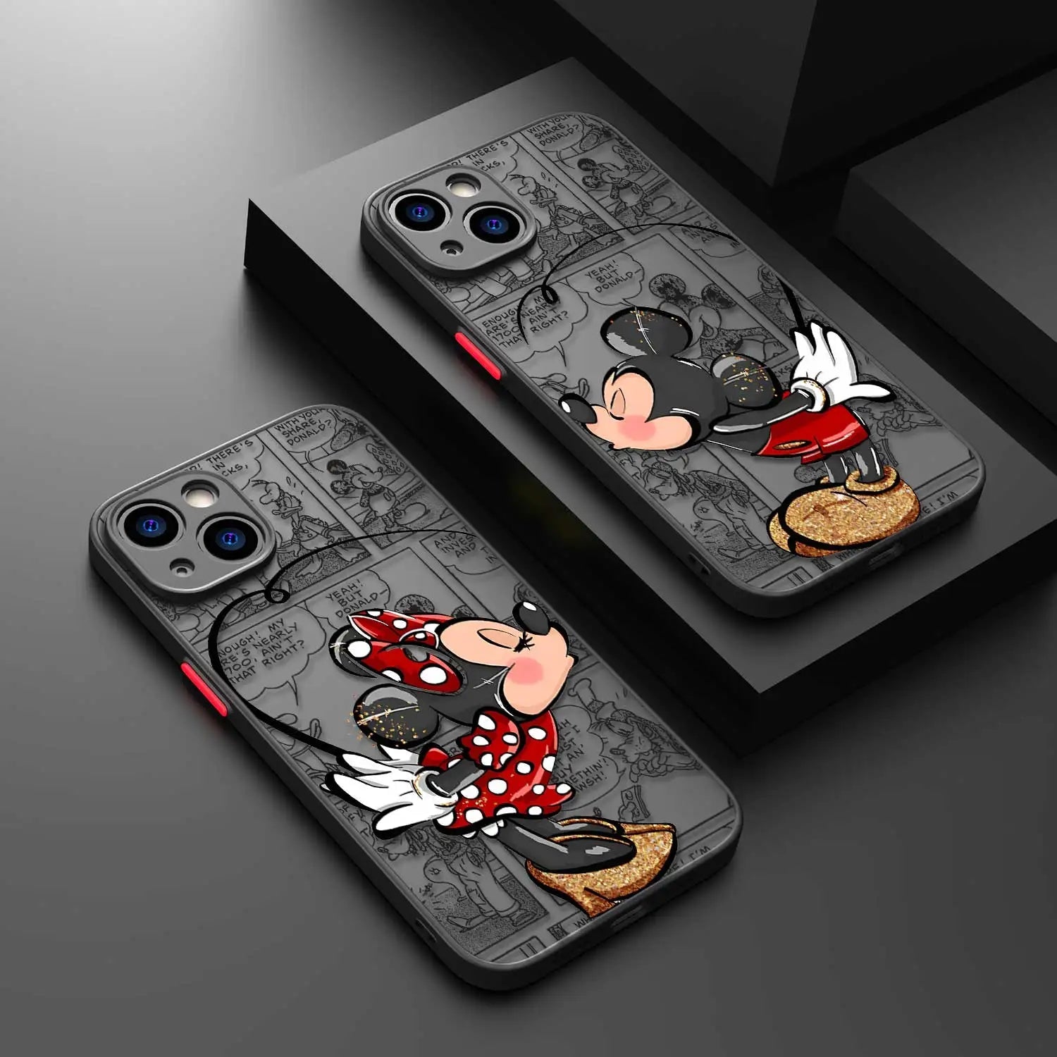 Matte Phone Case for iPhone 15 11 14 Pro Max 13 12 MINI XR X XS 8 7 6 6S Plus Disney Mickey Minnie Love Couple - Slobuy