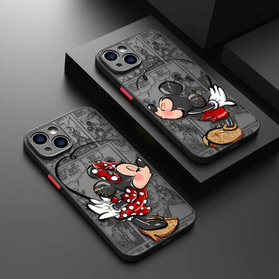 Matte Phone Case for iPhone 15 11 14 Pro Max 13 12 MINI XR X XS 8 7 6 6S Plus Disney Mickey Minnie Love Couple - Slobuy