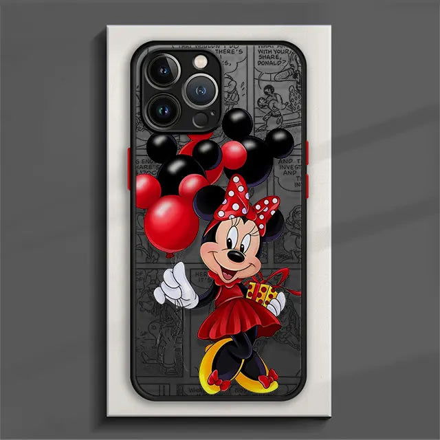 Matte Phone Case for iPhone 15 11 14 Pro Max 13 12 MINI XR X XS 8 7 6 6S Plus Disney Mickey Minnie Love Couple - Slobuy