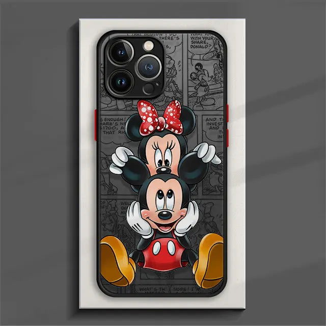 Matte Phone Case for iPhone 15 11 14 Pro Max 13 12 MINI XR X XS 8 7 6 6S Plus Disney Mickey Minnie Love Couple - Slobuy