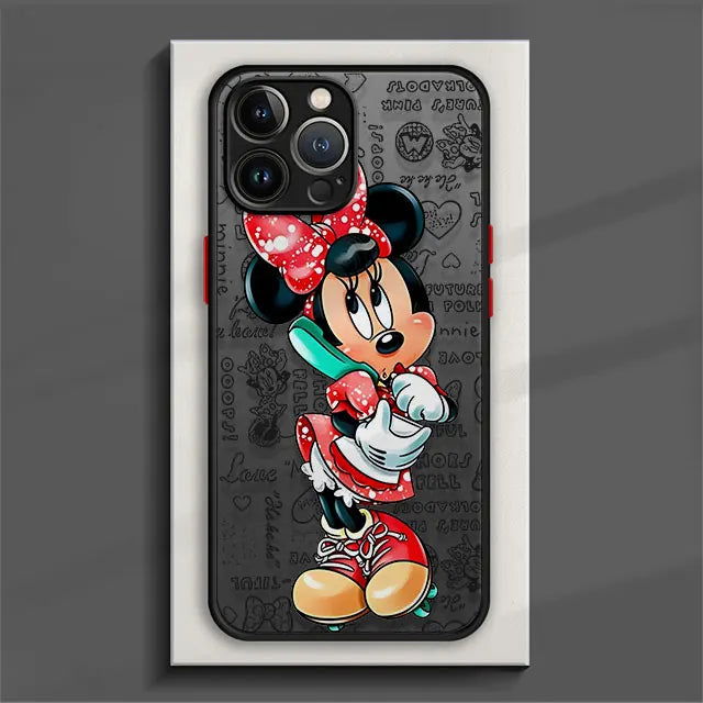 Matte Phone Case for iPhone 15 11 14 Pro Max 13 12 MINI XR X XS 8 7 6 6S Plus Disney Mickey Minnie Love Couple - Slobuy