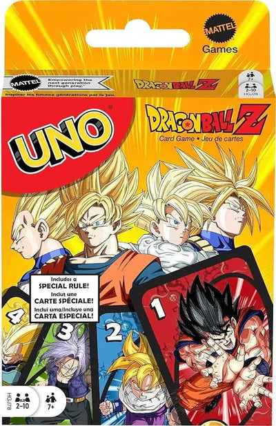 Mattel Games UNO Dragon Ball Z Card Game for Family Night Featuring Tv Show Themed Graphics and a Special Rule for 2-10 Players - Slobuy