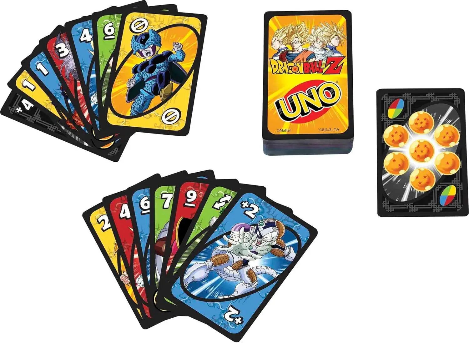Mattel Games UNO Dragon Ball Z Card Game for Family Night Featuring Tv Show Themed Graphics and a Special Rule for 2-10 Players - Slobuy