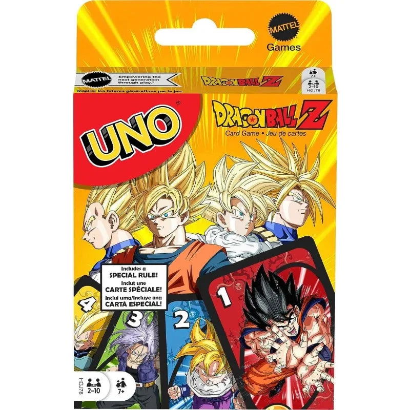 Mattel Games UNO Dragon Ball Z Card Game for Family Night Featuring Tv Show Themed Graphics and a Special Rule for 2-10 Players - Slobuy