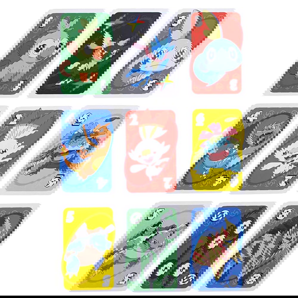 Mattel UNO Pokemon Sword & Shield Card Games Family Funny Entertainment Board Game Poker Kids Toys Playing Cards - Slobuy