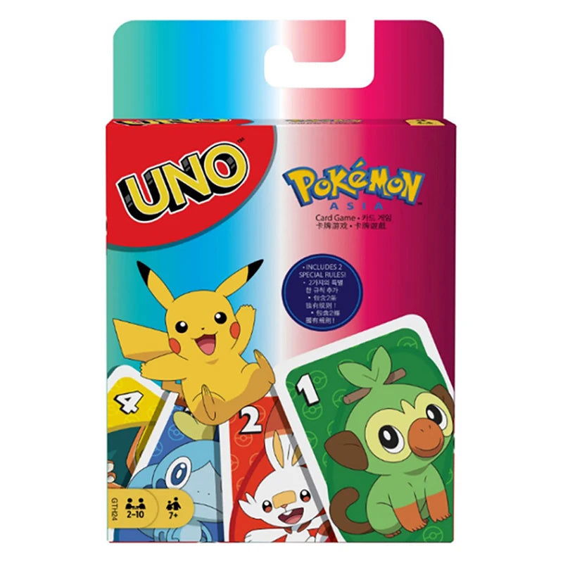 Mattel UNO Pokemon Sword & Shield Card Games Family Funny Entertainment Board Game Poker Kids Toys Playing Cards - Slobuy