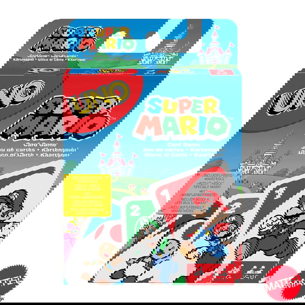 Mattel UNO Super Mario Card Games Family Funny Entertainment Board Game Poker Kids Toys Playing Cards - Slobuy